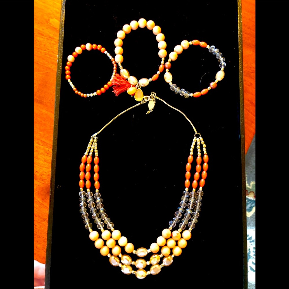 Ann Taylor necklace with matching bracelets